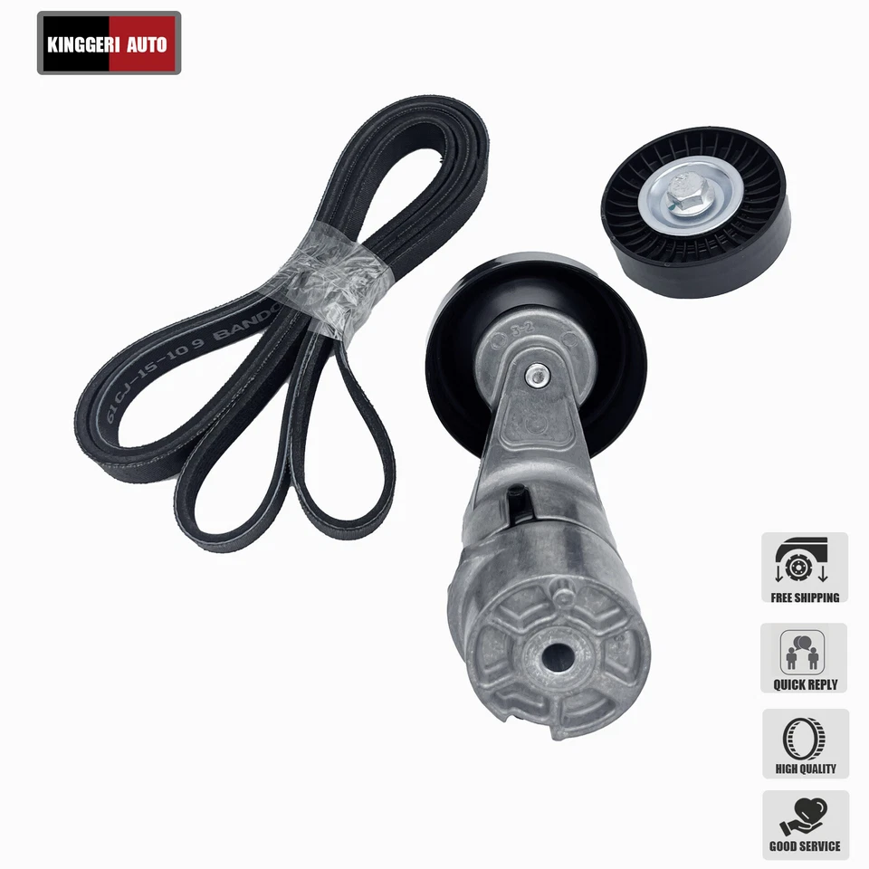 For KIA Magentis Optima Rondo Santa Fe 2.7L Serpentine Belt Tensioner Pulley Kit - Image 3 of 4