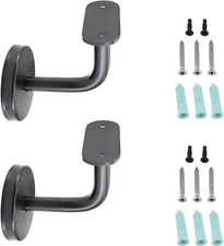 Stainless Steel Wall Mount Staircase Handrail Brackets Matt Black Finish (2 Pcs)