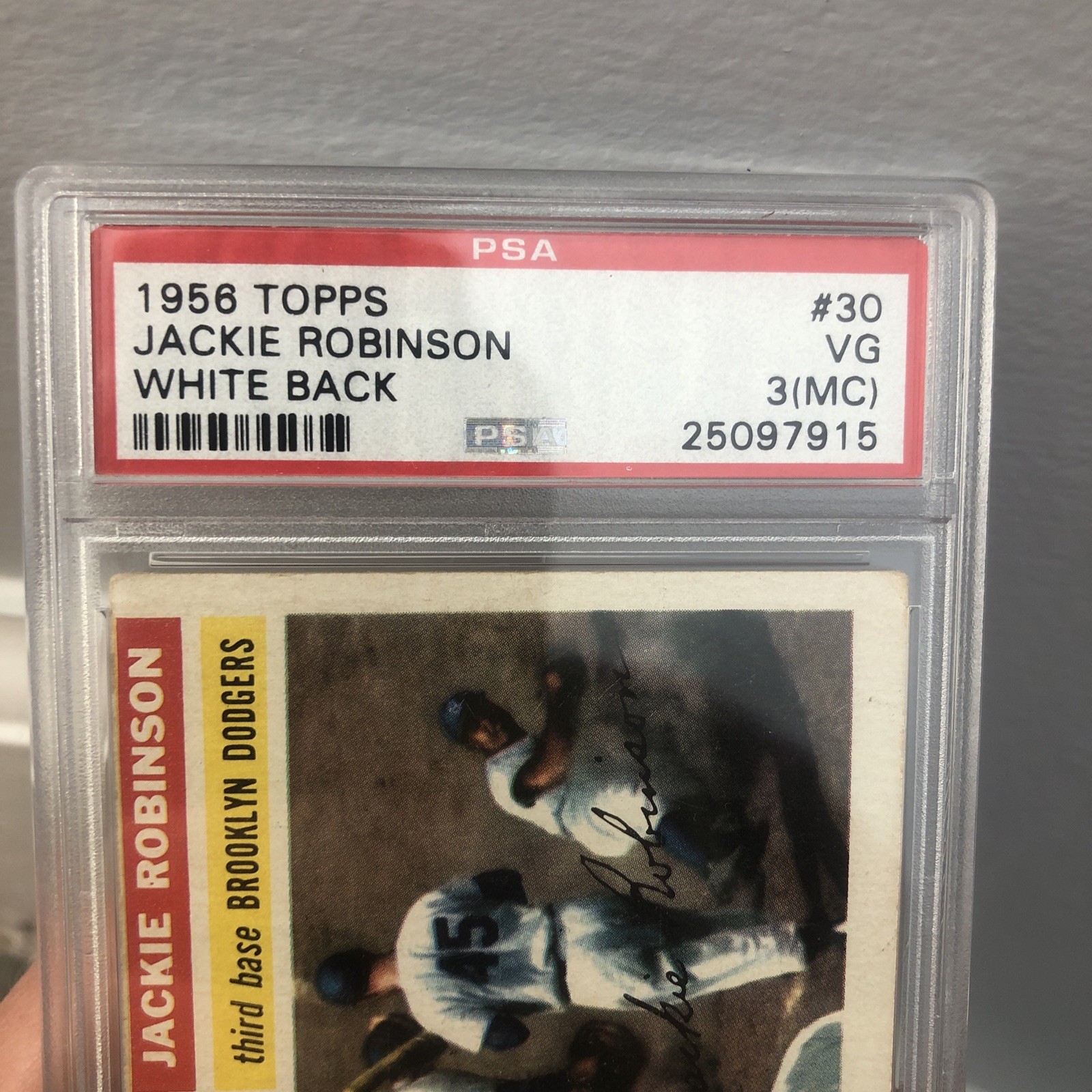 Jackie Robinson 1956 Topps PSA 3 view 9