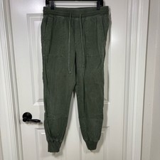 GAP Twill Olive Green Utility Jogger Pants Women  s M Elastic Waist