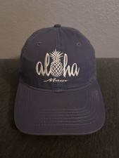 Maui Aloha Hat OSFM Adjustable Blue Color Ships Free Hawaii Pineapple Design