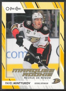 2023-24 UD O-Pee-Chee Pavel Mintyukov 593 Marquee Rookie Yellow Border RC