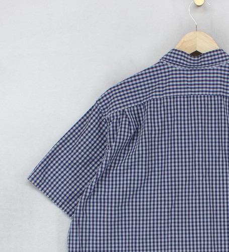 Camisa a cuadros Lacoste para hombre talla 44 azul manga corta abotonada - Imagen 11 de 15