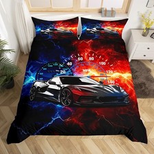 Race Car Duvet Cover King Size Speed Sports Car Comforter Cover Set for Boys ...