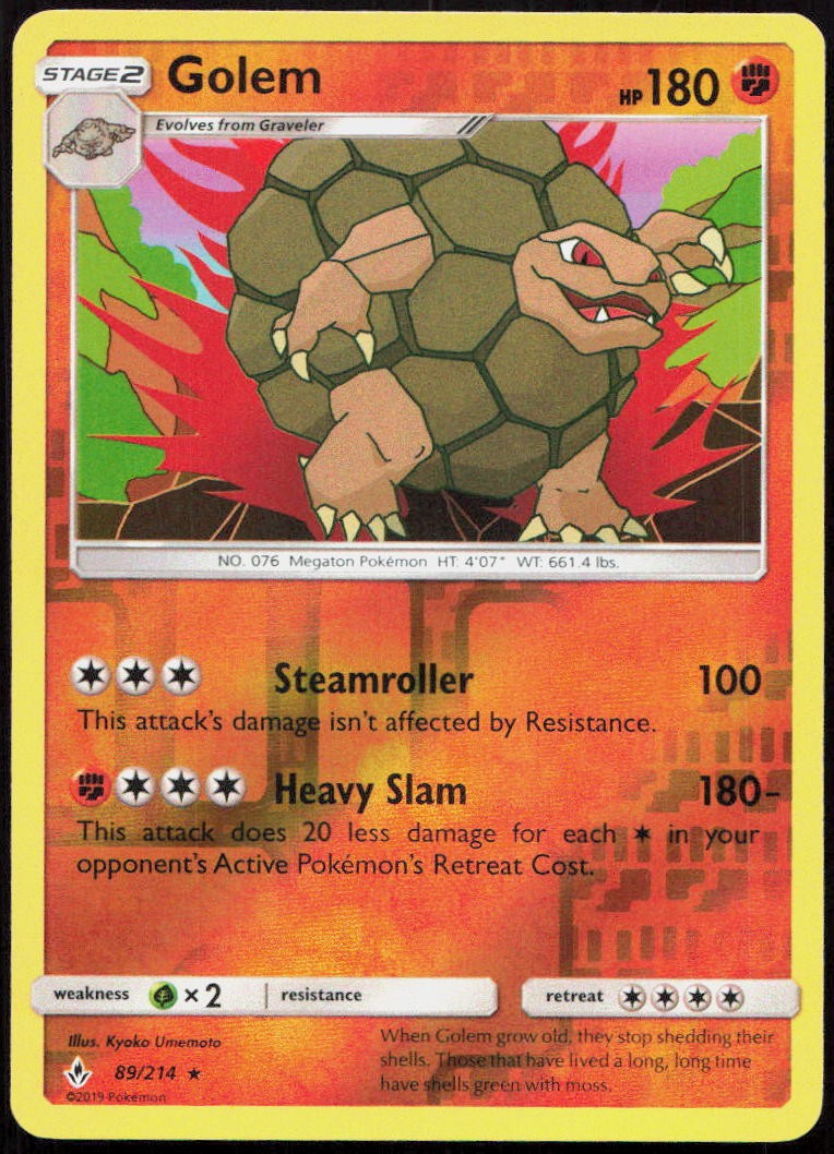 Golem Holo Rare SM - Unbroken Bonds 89/214 NM