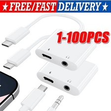 2in1 Charger and Headphone USB Type C to 3.5mm Aux Audio Cable Cord Adapter Lot