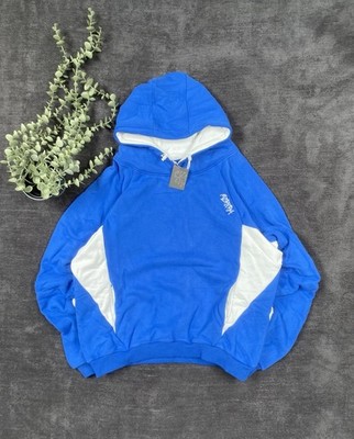 Mertra Premium Blue & White Hoodie with White Embroidered Logos size Small
