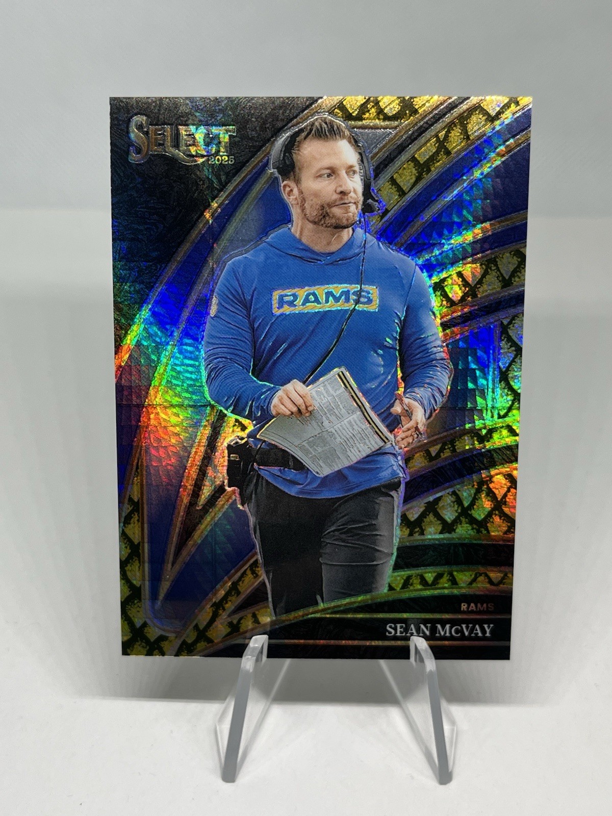 2025 Panini Select Sean McVay Club Level Gold Prizm Dragon Scale /10 Rams Card