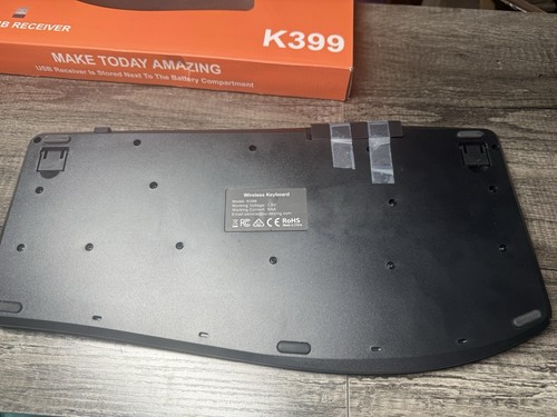 EDJO Ergonomische Kabellose Tastatur mit Handballenauflage, Wave Tasten, - Bild 5 von 6