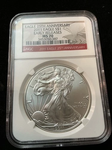 2011 - 1 oz Silver American Eagle MS-70 NGC 25th Anniversary (Early Releases)