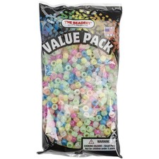 The Beadery Pony Beads, 6 by 9mm, Glow Multicolor, Small, Multicolor