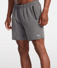  70 RVCA Men's Yogger Stretch 17 Shorts 8" - Charcoal Heather - Large -New Tag