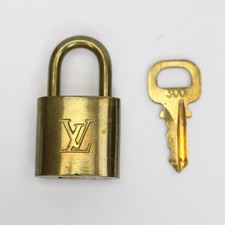 LOUIS VUITTON PadLock Lock  Key Brass Gold Authentic Number random Japan Used