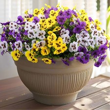 18 Bundles Artificial Fake Pansy Flowers for Outdoor, Faux UV Resistant Silk