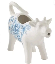 Pioneer Woman ~ AGATHA ~ Stoneware ~ Cow Shaped Creamer ~ BLUE Floral