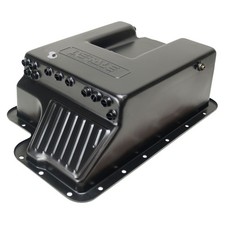 Derale Transmission Pan 14208; Cooling Pan +7qts Black for Ford E4OD/4R100/5R110