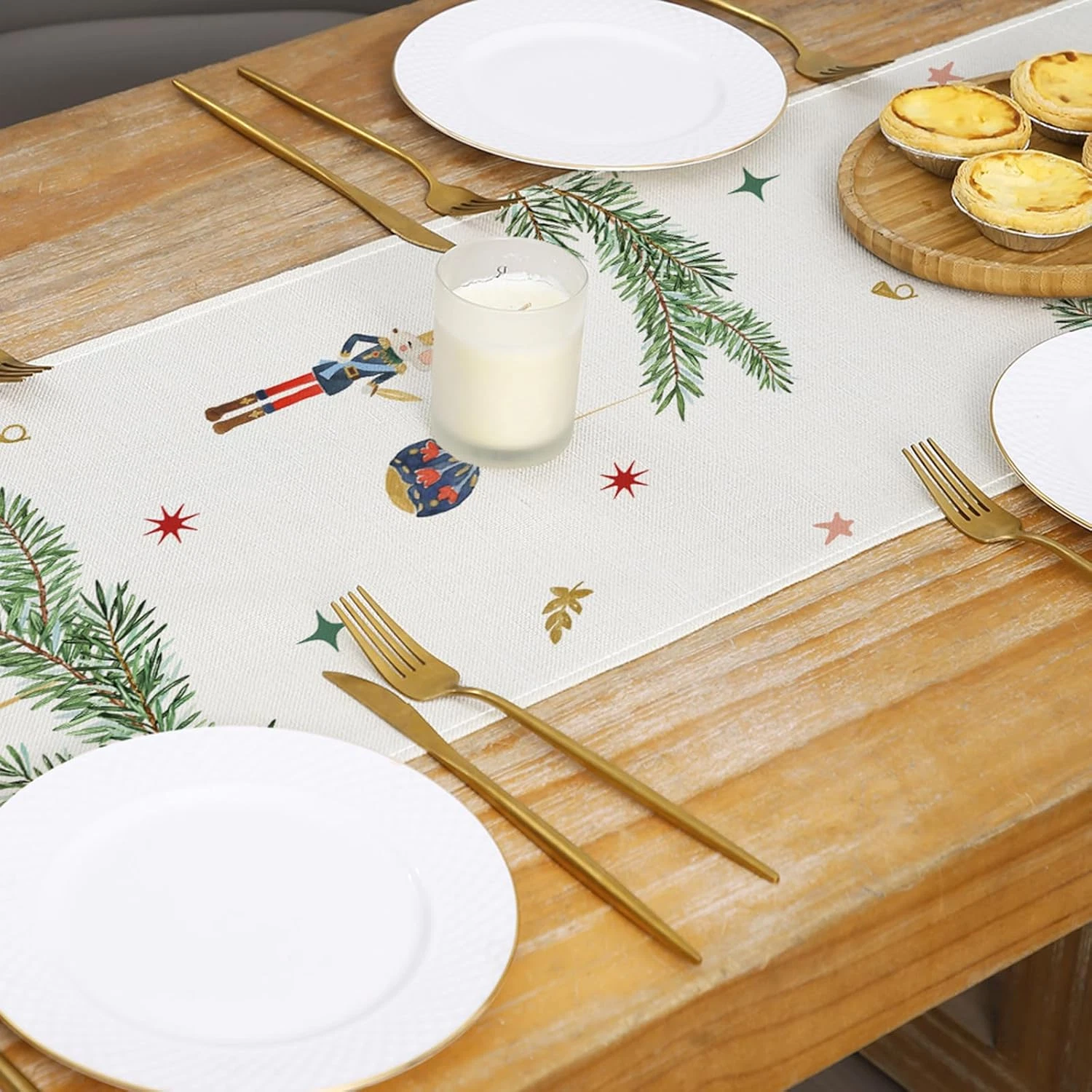 Christmas Nutcracker Table Runner Gift Box Merry Christmas
