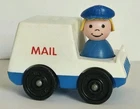 vintage Fisher Price Little People Mail Truck w/ Mailman FPLP