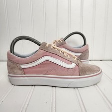 Vans Old Skool Womens Size 6.5 Pink/White Suede Canvas Skater Lace Up Sneakers