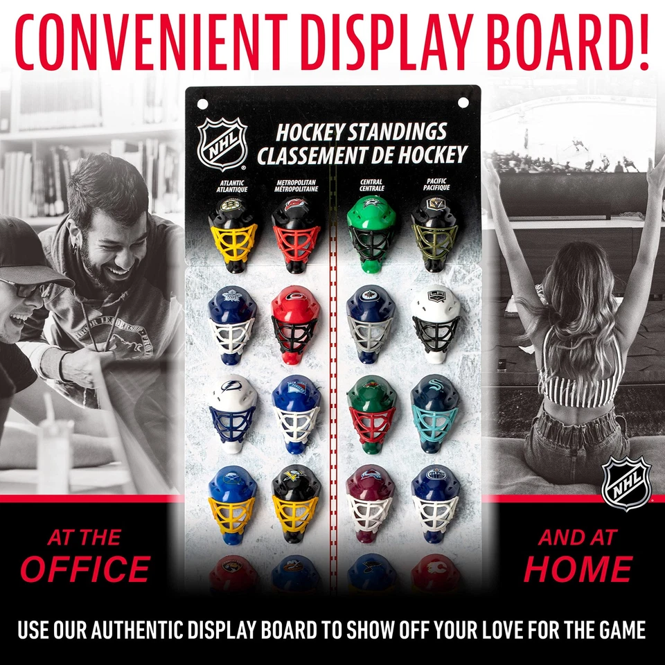 Nhl Goalie Mask Tracker Set With Display Board 32 Micro Helmets For Teams — 第 3/4 张图片