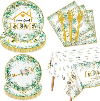81 PCS Housewarming Party Decorations Home Sweet Home Tableware Set for 20