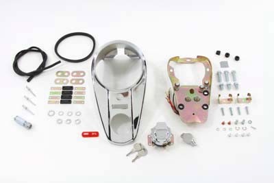 HARLEY Chrome 2 Light Dash Cover Kit fits 1941-1984 FL,  1980-1984 FX,  1985-198