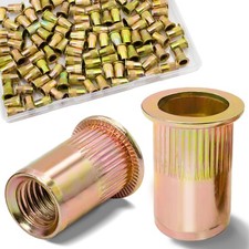 Vifmy 115Pcs M6 Rivet Nuts, Metric Zinc Plated - 115 Pcs, Yellow