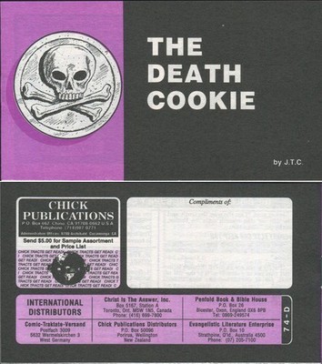 New OOP The Death Cookie Chick Publications Vintage Tract - Jack