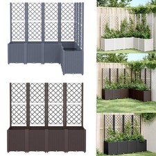 Garden Planter with Trellis Outdoor Grow Trough Bed Planter Box Plant Stand Rack