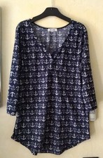 Pull blouse léger marine à motifs  Taille 40 Ardene