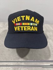 Vietnam Veteran Embroidered Snapback Hat HMC Honors Navy Colored Cap Made in USA
