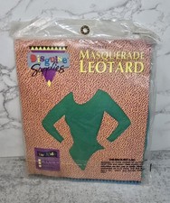 Vintage 90s Kids Medium Green Masquerade Long Sleeve Leotard New Old Stock 1994