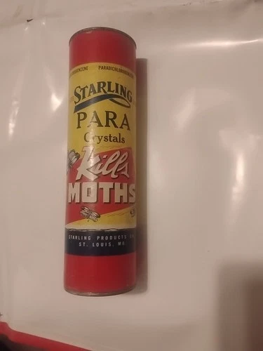 Vintage Cardboard Kills Moths Empty Container Metal Top War Rationing Era Rare