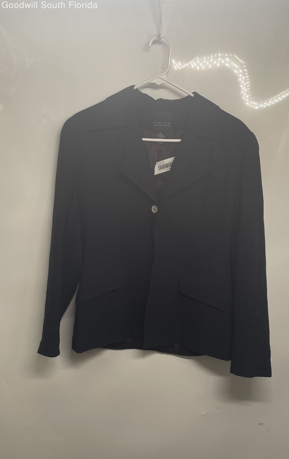 The Limited Womens Blue Long Sleeve Collared Button Front Blazer Jacket Size 2