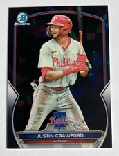 2023 Bowman Chrome Draft Sapphire Justin Crawford Black Refractor /10 SSP Philly