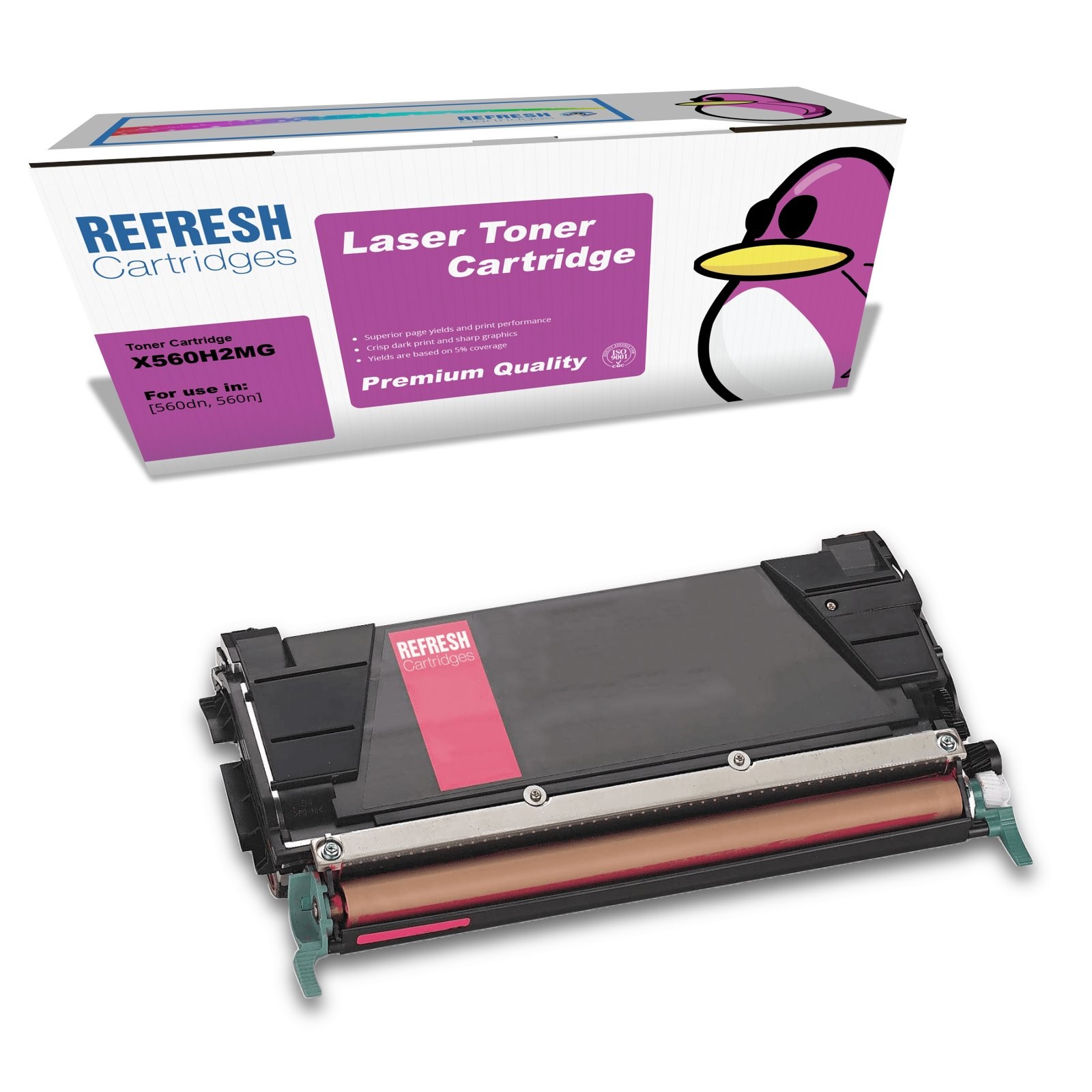 Refresh Cartridges Magenta 0X560H2MG Toner Compatible With Lexmark Printers