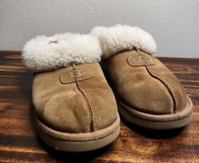 UGG Chestnut Suede Wool Lined Cuff Slippers/Shoes Women's Size US 9