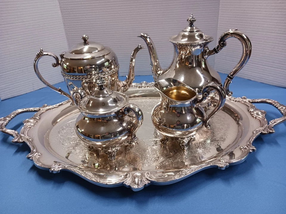Juego de té vintage Reed & Barton 5600 Regent & Lancaster 6 piezas plateado Foto 2 de 4