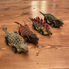 DINOBROS Dinosaur Toy Pull Back Cars, 4Pack Dino Toys for 3 Year Old Boys Girls