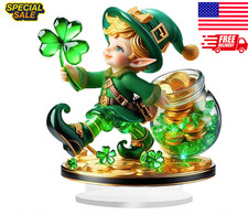 St Patricks Day Leprechaun Figurines Decorations Irish Shamrock St. Patricks....