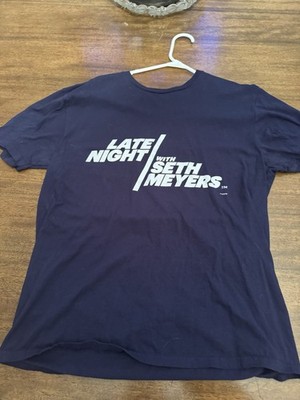 Late Night with Seth Meyers Large Shirt Short Sleeve Blue Conan Jimmy Fallon NYC
