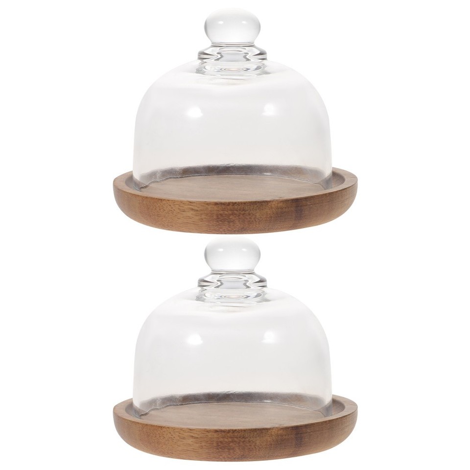 2 Sets Cake Display Plate Pastry Container with Lid Mini Plates Dome ...