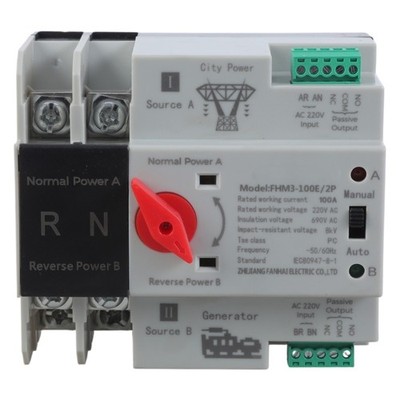 2P 100A Double Power Automatic Transfer Switches for Inverter, Generator Use