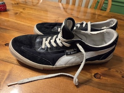 Puma TT Super Black Suede Low-Top Sneakers Men s US 11.5 EU 45 Gum Sole