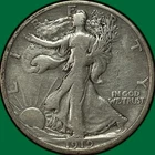 1919-D Walking Liberty Half Dollar Very Fine VF Coin, Cleaning #36695
