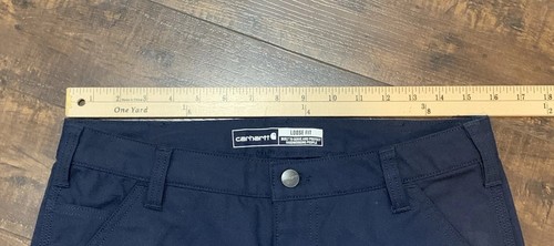 NWT Women’s Carhartt Rugged Flex Loose Fit Canvas Work Pant Blue Size 8 - Picture 8 of 9