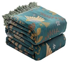 Boho Throw Blanket for Bed Couch 100 Cotton Twin  60" x 80" Animal Spring Bird