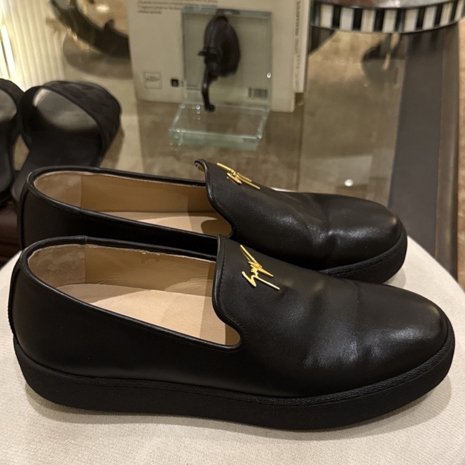 2025 Zanotti Men’s Kobe Black Gold EU 41 US 8 Loafer w/ Receipt+Bags, No Box image 6