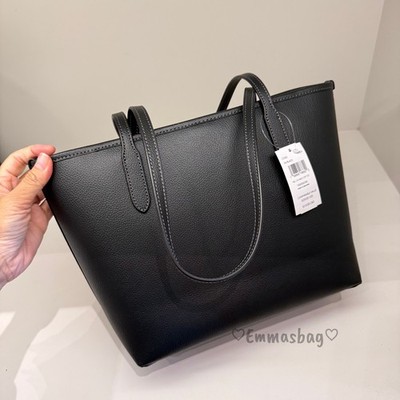 Coach Medium City Tote Bag CDX83 pebbled leather/Gold/Black | eBay
