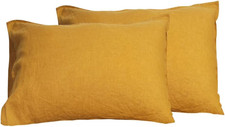 100 Organic Linen Pillowcases Set of 2-20"x30"Standard Size,French Natural Flax